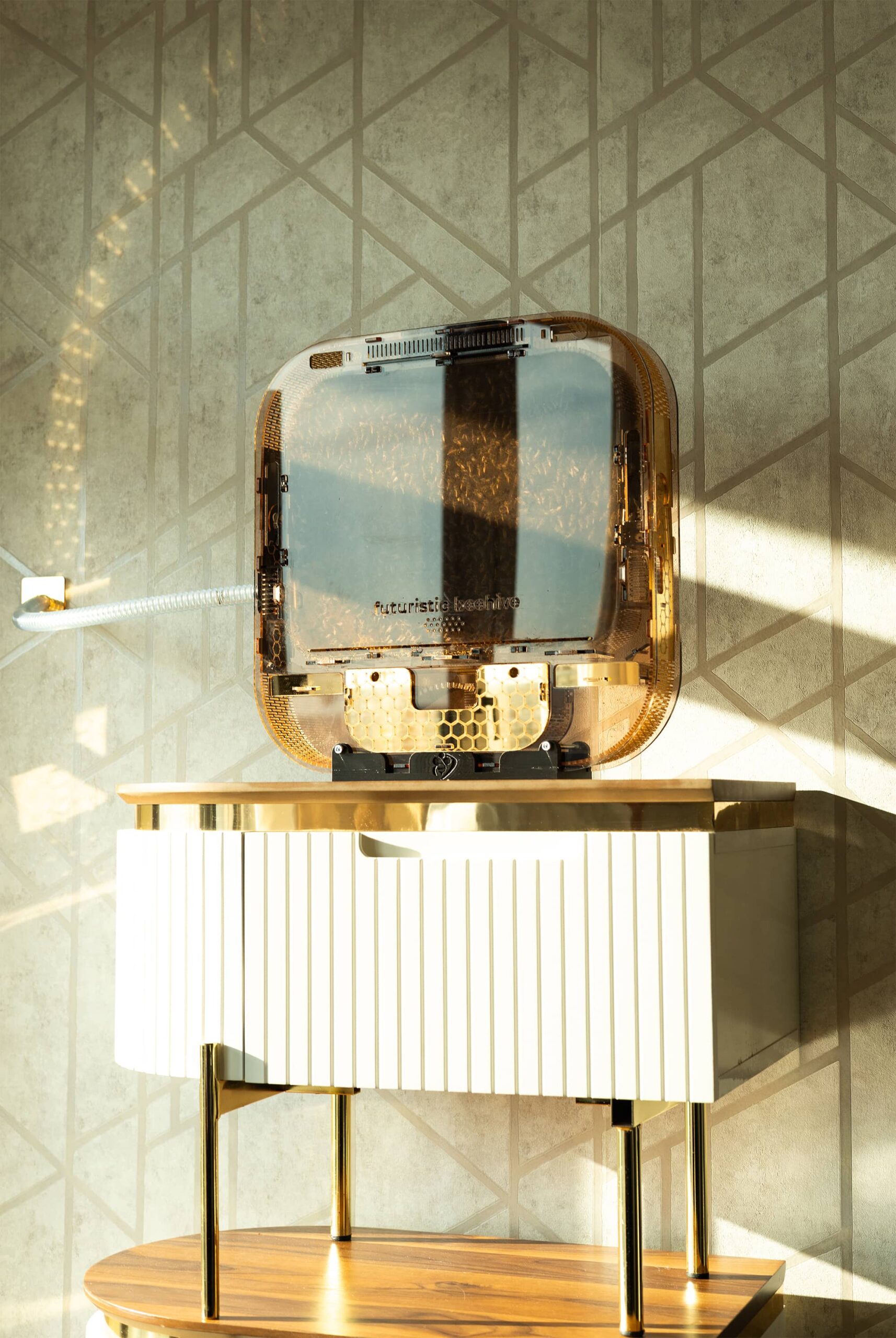 Symbiotic 3024 mounted on an interior wall, tube passing through to the outside